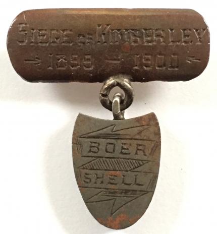 Boer War Siege of Kimberley 1899-1900 Artillery shell memento badge