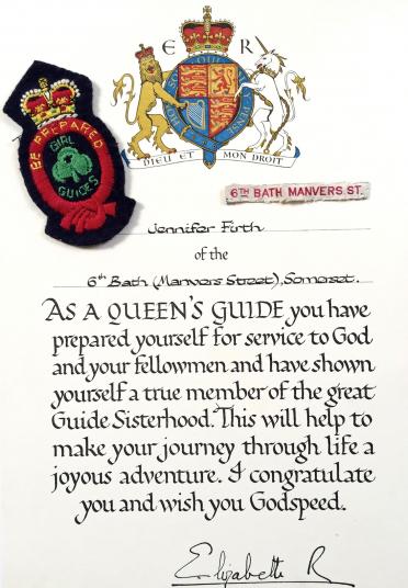 Girl Guides Queen's Guide Felt Cloth award badge