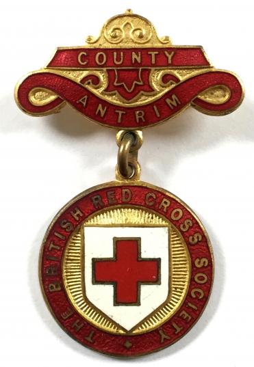British Red Cross Society County Antrim badge Northern Ireland