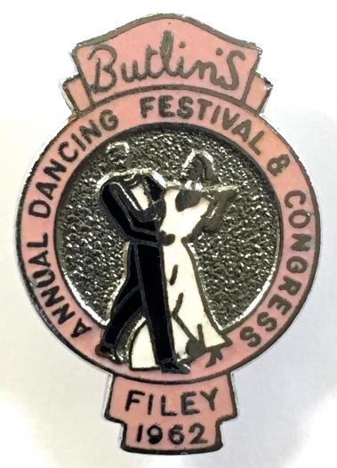 Butlins 1962 Filey annual dancing festival & congress badge