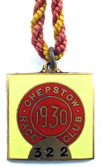 1930 Chepstow Race Club horse racing badge