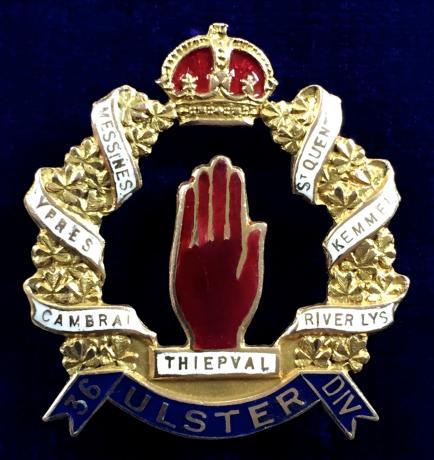 36th Division Ulster Volunteer Force UVF 15ct gold 1918 Irish badge
