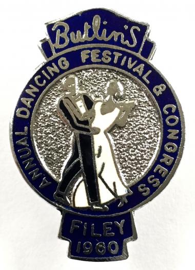 Butlins Filey 1960 annual dancing festival & congress badge