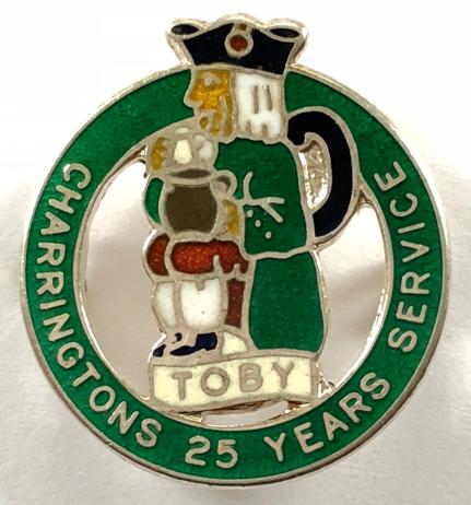 Charringtons Brewery 25 years long service silver Toby Jug badge