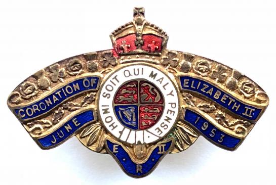 Coronation of Queen Elizabeth II June 1953 souvenir badge.