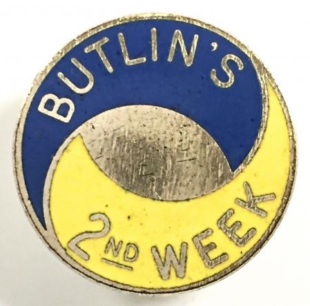 Butlins 2nd Week Holiday Camp beach ball badge.