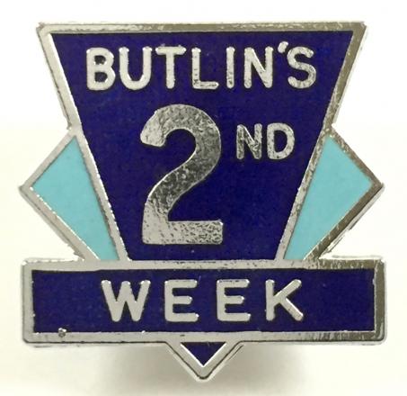 Butlins 2nd Week Holiday Camp lnverted triangle deco badge.