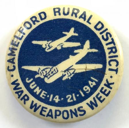 Camelford war weapons week 1941 fighter plane fundraising badge