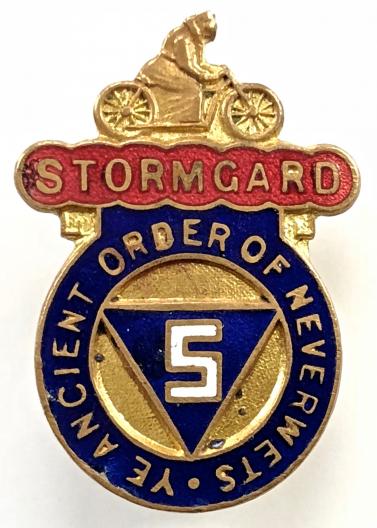 Stormgard waterproof motorcycle clothing c.1920s advertising badge.