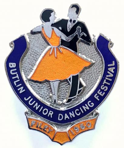 Butlins 1960 Filey holiday camp junior dancing festival badge