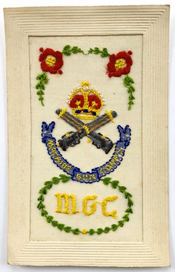 WW1 Machine Gun Corps silk embroidered military postcard