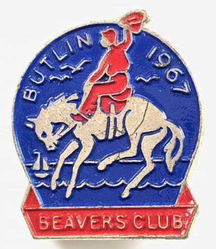 Butlins 1967 Beavers Club rodeo rider cowboy badge