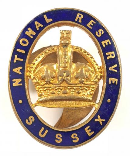 WW1 National Reserve Sussex home front numbered badge