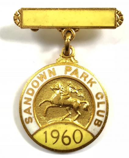 1960 Sandown Park horse racing club pin badge