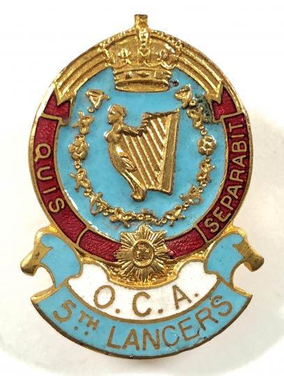 5th Royal Irish Lancers OCA lapel badge