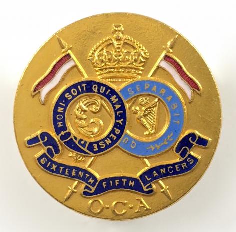 Sixteenth Fifth Lancers OCA low numbered lapel badge