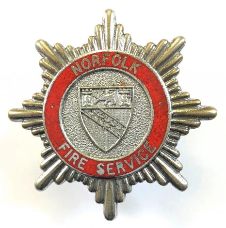 Norfolk Fire Service firemans cap badge