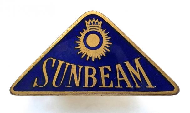 Sunbeam bicycles and motorcycle advertising badge by Miller