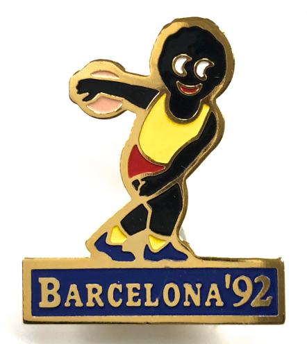 Robertson Barcelona 92 Golly Olympic discus thrower  badge