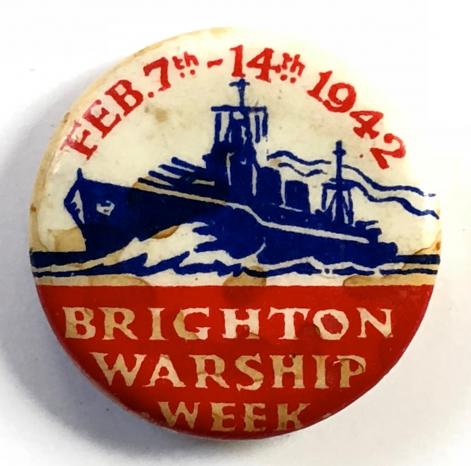 WW2 Brighton Warship Week 1942 fundraising badge
