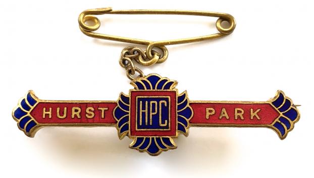 1925 Hurst Park Racecourse horse racing club badge
