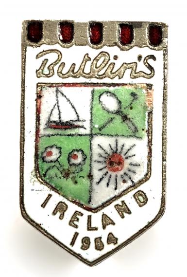 Butlins 1954 Mosney Ireland holiday camp white badge