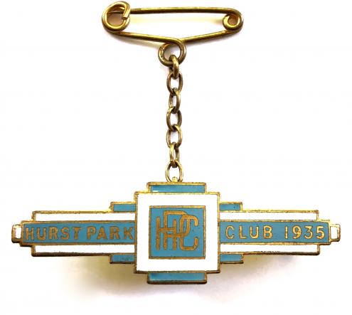Hurst Park Club 1935 horse race badge