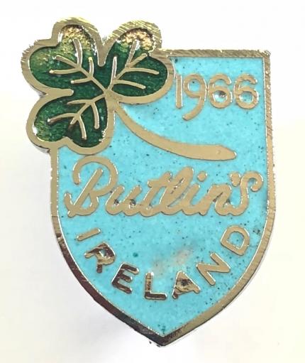 Butlins 1966 Mosney Ireland holiday camp shamrock shield badge
