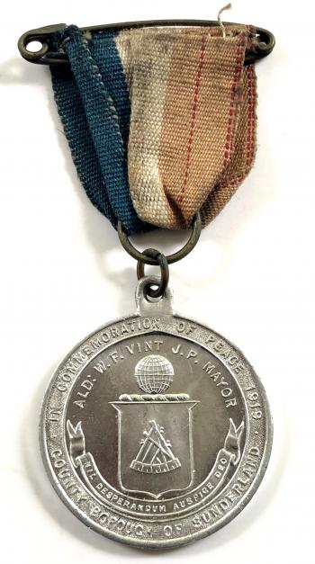 Peace Celebration 1919 Medal County Borough of Sunderland