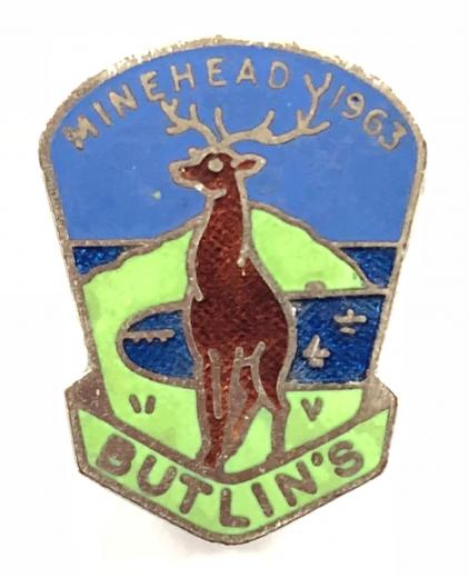 Butlins 1963 Minehead holiday camp stag badge