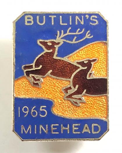 Butlins 1965 Minehead holiday camp stag and doe badge