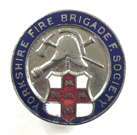 Yorkshire Fire Brigade Friendly Society membership firemans badge
