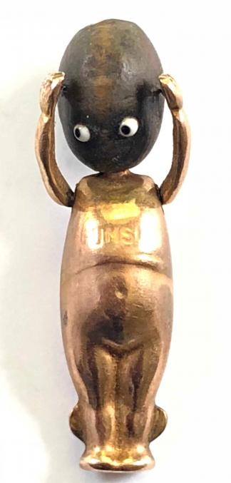 WW1 Fumsup Touch Wood  lucky charm gold pendant doll