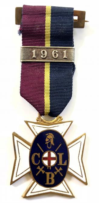 Church Lads Brigade CLB enamel service medal 1961 clasp