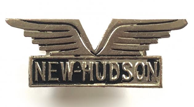 New Hudson Motorcycles manufacturer pin badge by Birmingham Medal Co