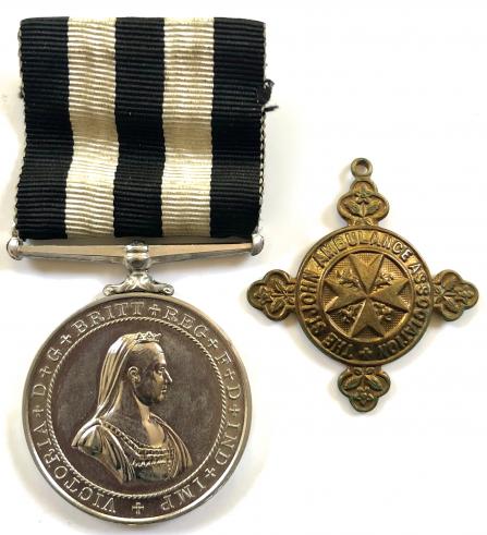 Service Medal of the Order of St John silvered issue and brass long service award