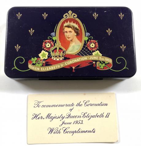Queen Elizabeth II 1953 Coronation Cadbury Chocolate souvenir advertising tin
