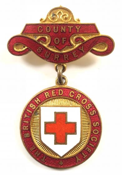 British Red Cross Society County of Surrey nursing badge E.Henley-Colgate