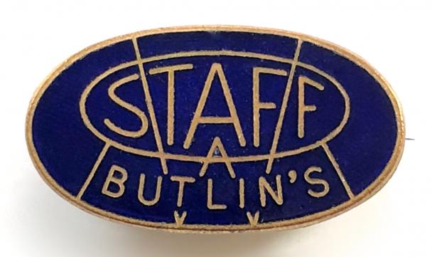 Butlins holiday camp numbered staff badge