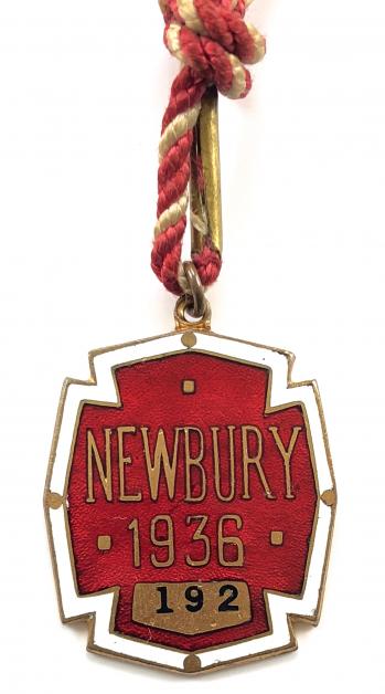 Newbury Racecourse horse racing club 1936 membership badge