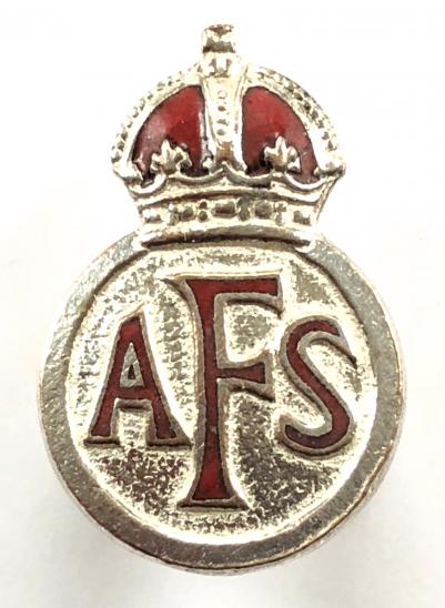Auxiliary Fire Service AFS miniature lapel badge