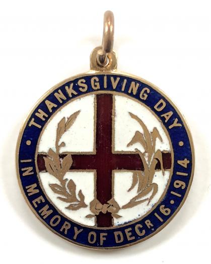 WW1 Hartlepools Hospitals Bombardment thanks giving day tribute medal