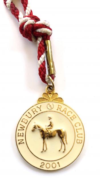 2001 Newbury Race Club horse racing membership badge