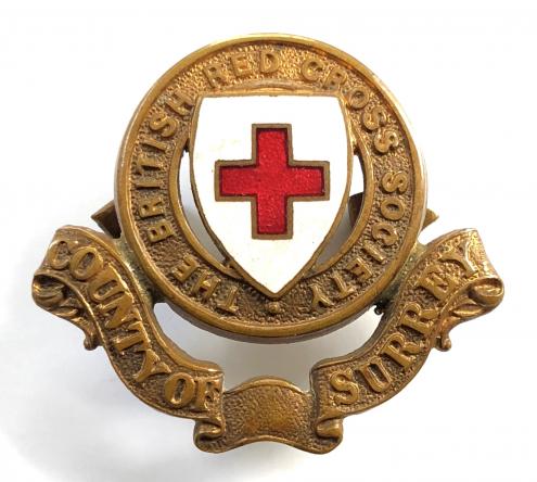 WW1 British Red Cross Society County of Surrey Cap Badge