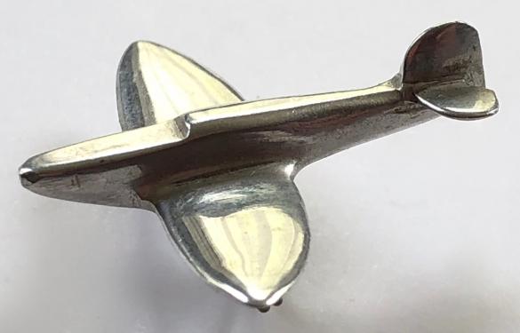 WW2 Spitfire Fighter Plane polished aluminium fundraising badge