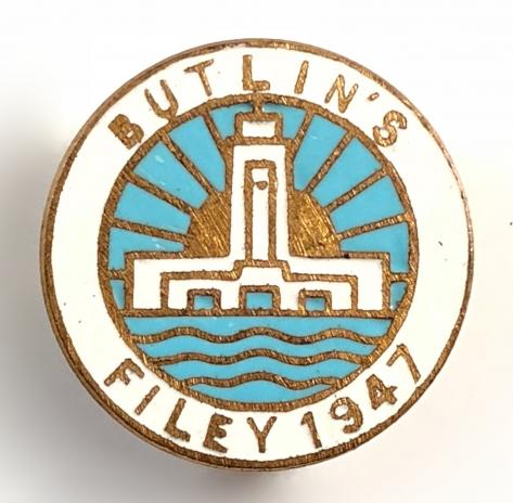 Butlins 1947 Filey holiday camp clock tower badge