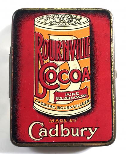 Cadbury Bournville Cocoa Vesta antique advertising tin case