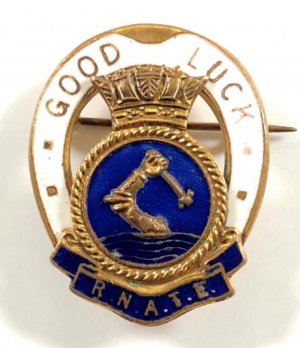 RNATE Royal Naval Artificer Training Establishment Good Luck horseshoe badge