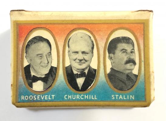 Roosevelt Churchill Stalin Allied Leaders matchbox cover