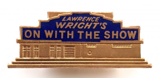 Lawrence Wright ON WITH THE SHOW promotional song sheet music badge